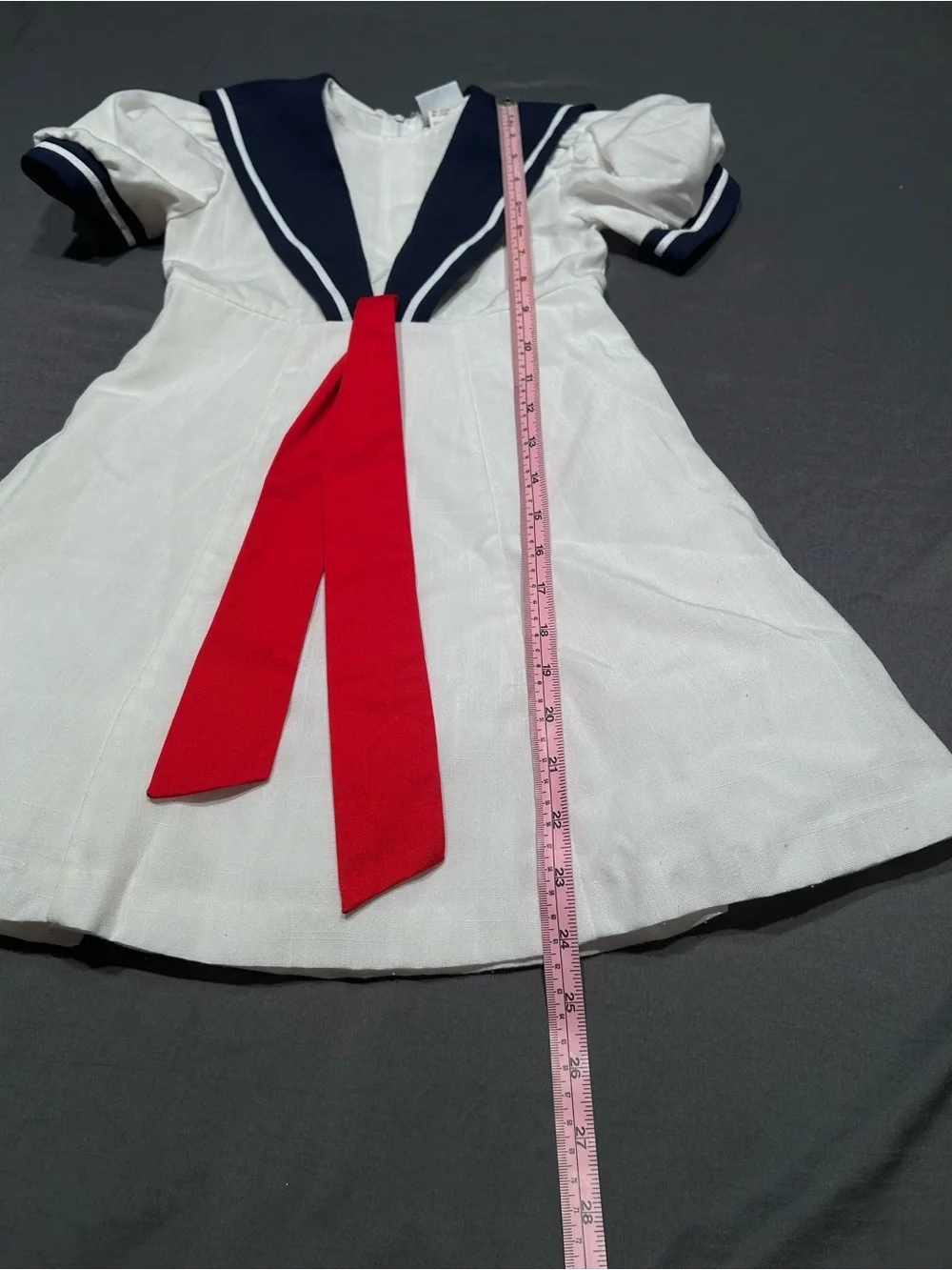 Vintage Florence Eiseman Girls White Nautical Sailor Dress